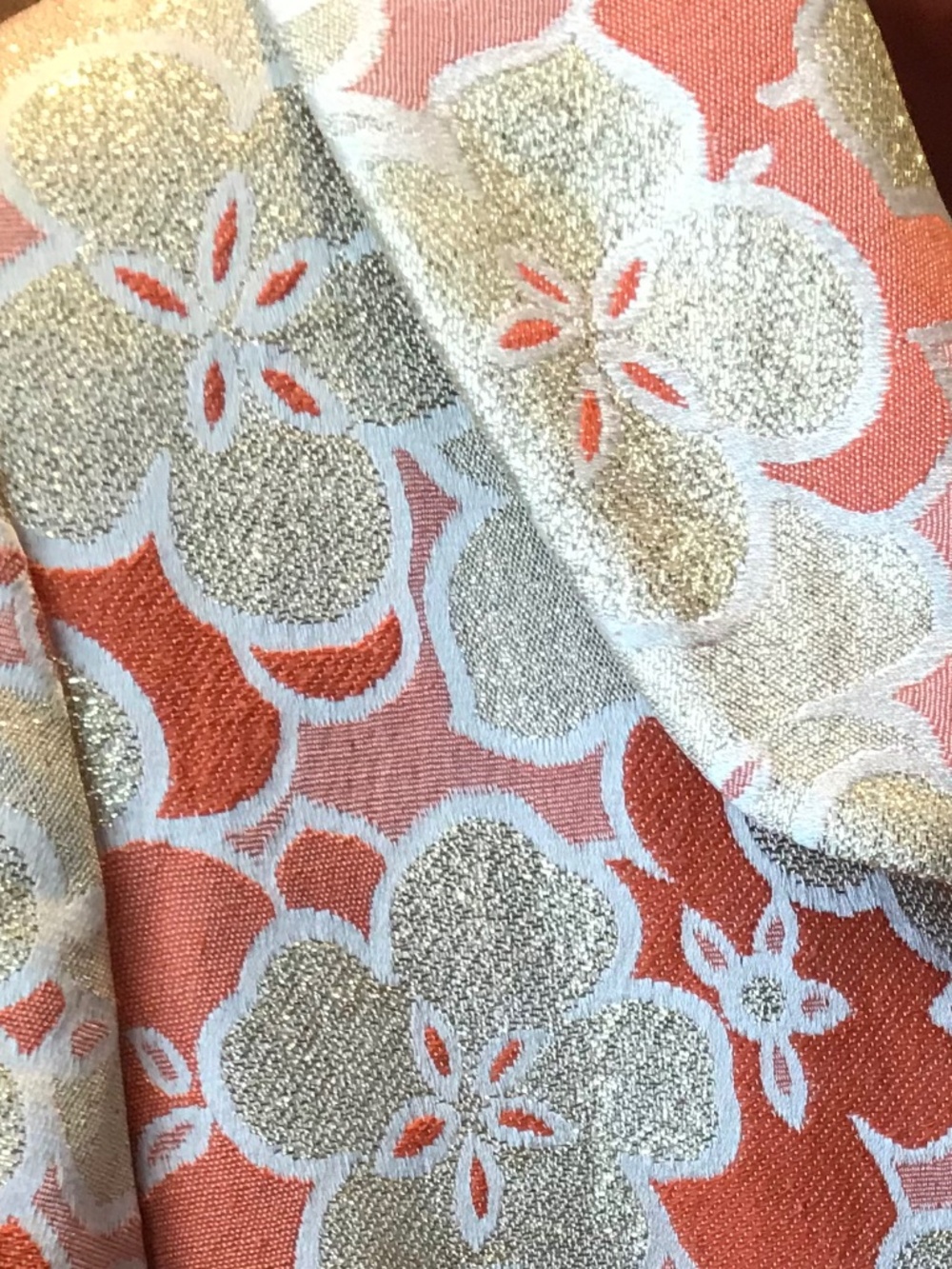 Y2K 🔥 2005 RUNWAY BANANA REPUBLIC CORAL FLORAL METALLIC JACQUARD TRENCH - Picture 4 of 16